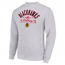 Кофта Chicago Blackhawks Starter Stick And Logo Fleece - Heather Gray