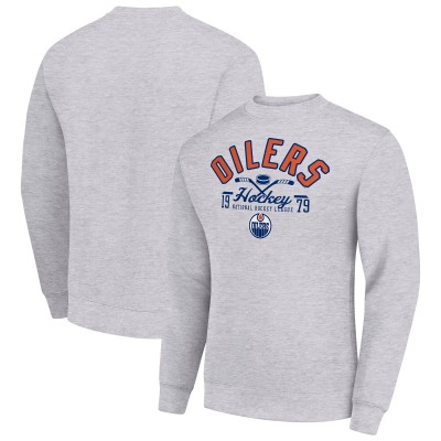 Кофта Edmonton Oilers Starter Heather Gray Stick And Puck Logo Fleece