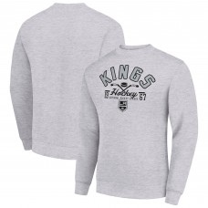 Los Angeles Kings Starter Heather Gray Stick And Puck Logo Fleece Pullover Sweatshirt