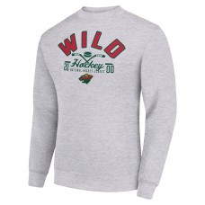 Кофта Minnesota Wild Starter Heather Gray Stick And Puck Logo Fleece