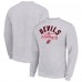New Jersey Devils Starter Heather Gray Stick And Puck Logo Fleece Pullover Sweatshirt