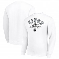 Los Angeles Kings Starter White Stick And Puck Logo Fleece Pullover Sweatshirt