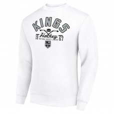 Los Angeles Kings Starter White Stick And Puck Logo Fleece Pullover Sweatshirt