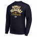 Nashville Predators Starter Navy Stick And Puck Logo Fleece Pullover Sweatshirt