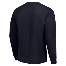 Seattle Kraken Starter Navy Stick And Puck Logo Fleece Pullover Sweatshirt