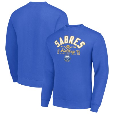 Buffalo Sabres Starter Royal Stick And Puck Logo Fleece Pullover Sweatshirt