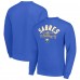 Buffalo Sabres Starter Royal Stick And Puck Logo Fleece Pullover Sweatshirt