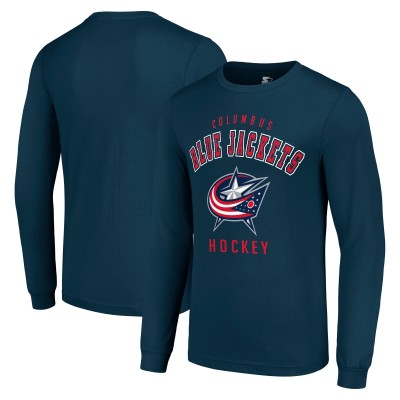Футболка с длинным рукавом Columbus Blue Jackets Starter Logo - Navy