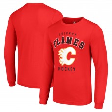 Calgary Flames Starter Red Logo Long Sleeve T-Shirt