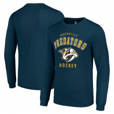 Nashville Predators Starter Navy Logo Long Sleeve T-Shirt
