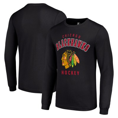Футболка с длинным рукавом Chicago Blackhawks Starter Logo - Black