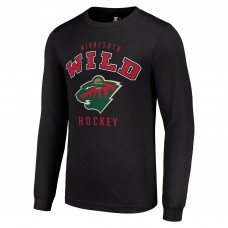 Футболка с длинным рукавом Minnesota Wild Starter Black Logo