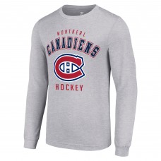 Montreal Canadiens Starter Heather Gray Logo Long Sleeve T-Shirt Montreal Canadiens Starter Heather Gray Logo Long Sleeve T-Shirt