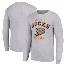 Футболка с длинным рукавом Anaheim Ducks Starter Heather Gray Logo