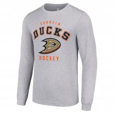 Футболка с длинным рукавом Anaheim Ducks Starter Heather Gray Logo
