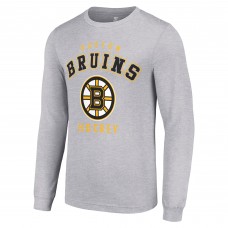 Футболка с длинным рукавом Boston Bruins Starter Heather Gray Logo