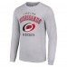 Футболка с длинным рукавом Carolina Hurricanes Starter Heather Gray Logo