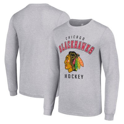 Футболка с длинным рукавом Chicago Blackhawks Starter Logo - Heather Gray