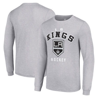 Los Angeles Kings Starter Heather Gray Logo Long Sleeve T-Shirt