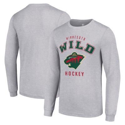 Футболка с длинным рукавом Minnesota Wild Starter Heather Gray Logo