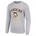 Pittsburgh Penguins Starter Heather Gray Logo Long Sleeve T-Shirt