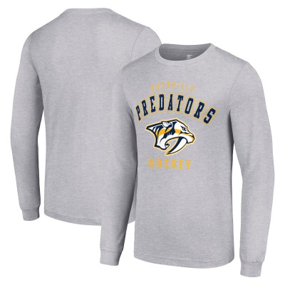 Nashville Predators Starter Heather Gray Logo Long Sleeve T-Shirt