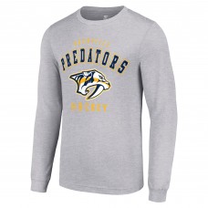 Nashville Predators Starter Heather Gray Logo Long Sleeve T-Shirt