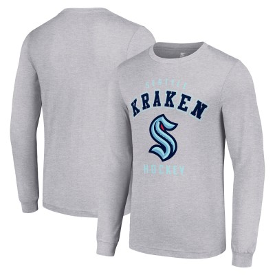 Футболка с длинным рукавом Seattle Kraken Starter Logo - Heather Gray