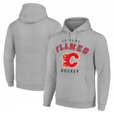 Calgary Flames Starter Heather Gray Logo Pullover Hoodie