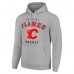 Calgary Flames Starter Heather Gray Logo Pullover Hoodie