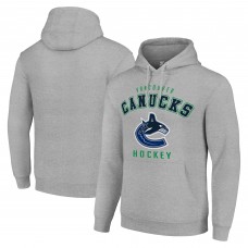 Vancouver Canucks Starter Heather Gray Logo Pullover Hoodie
