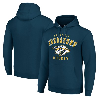 Nashville Predators Starter Navy Logo Pullover Hoodie