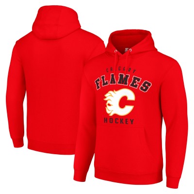 Calgary Flames Starter Red Logo Pullover Hoodie