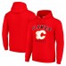Calgary Flames Starter Red Logo Pullover Hoodie