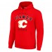 Calgary Flames Starter Red Logo Pullover Hoodie