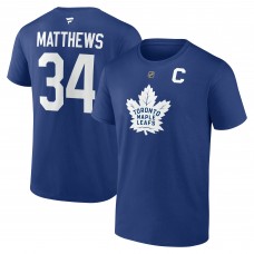 Toronto Maple Leafs Auston Matthews Fanatics Blue Authentic Stack Name & Number T-Shirt