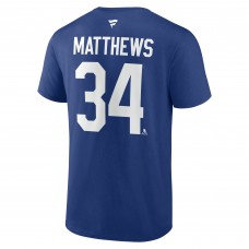 Toronto Maple Leafs Auston Matthews Fanatics Blue Authentic Stack Name & Number T-Shirt