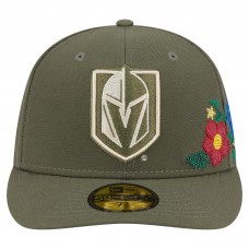 Бейсболка Vegas Golden Knights New Era Olive Tonal Florals 59FIFTY