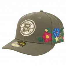Бейсболка Boston Bruins New Era Olive Tonal Florals 59FIFTY
