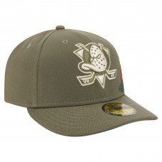 Бейсболка Anaheim Ducks New Era Olive Tonal Florals 59FIFTY