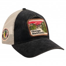 Бейсболка Chicago Blackhawks New Era Black/Cream Vintage Landscape 9TWENTY A-Frame