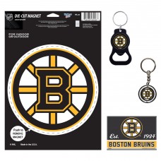 Boston Bruins WinCraft 4-Pack Key Rings and Magnets Set