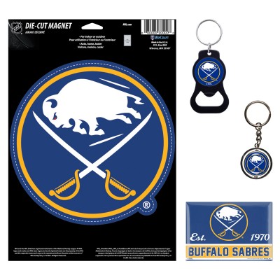 Buffalo Sabres WinCraft 4-Pack Key Rings and Magnets Set
