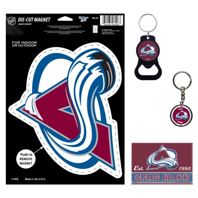 Colorado Avalanche WinCraft 4-Pack Key Rings and Magnets Set