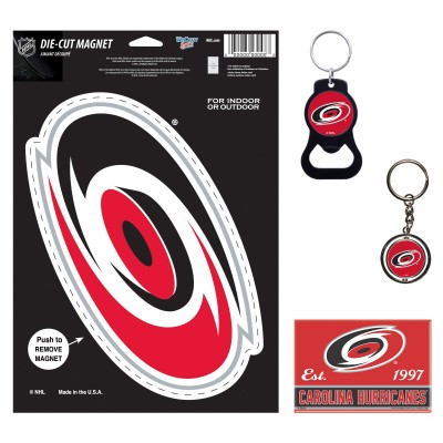 Carolina Hurricanes WinCraft 4-Pack Key Rings and Magnets Set