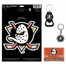 Anaheim Ducks WinCraft 4-Pack Key Rings and Magnets Set