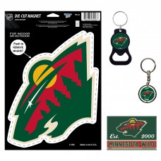 Minnesota Wild WinCraft 4-Pack Key Rings and Magnets Set