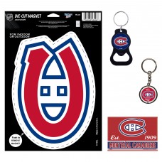 Montreal Canadiens WinCraft 4-Pack Key Rings and Magnets Set