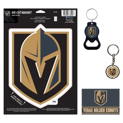 Vegas Golden Knights WinCraft 4-Pack Key Rings and Magnets Set