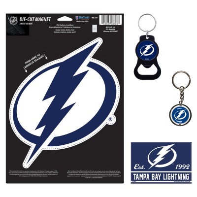 Tampa Bay Lightning WinCraft 4-Pack Key Rings and Magnets Set